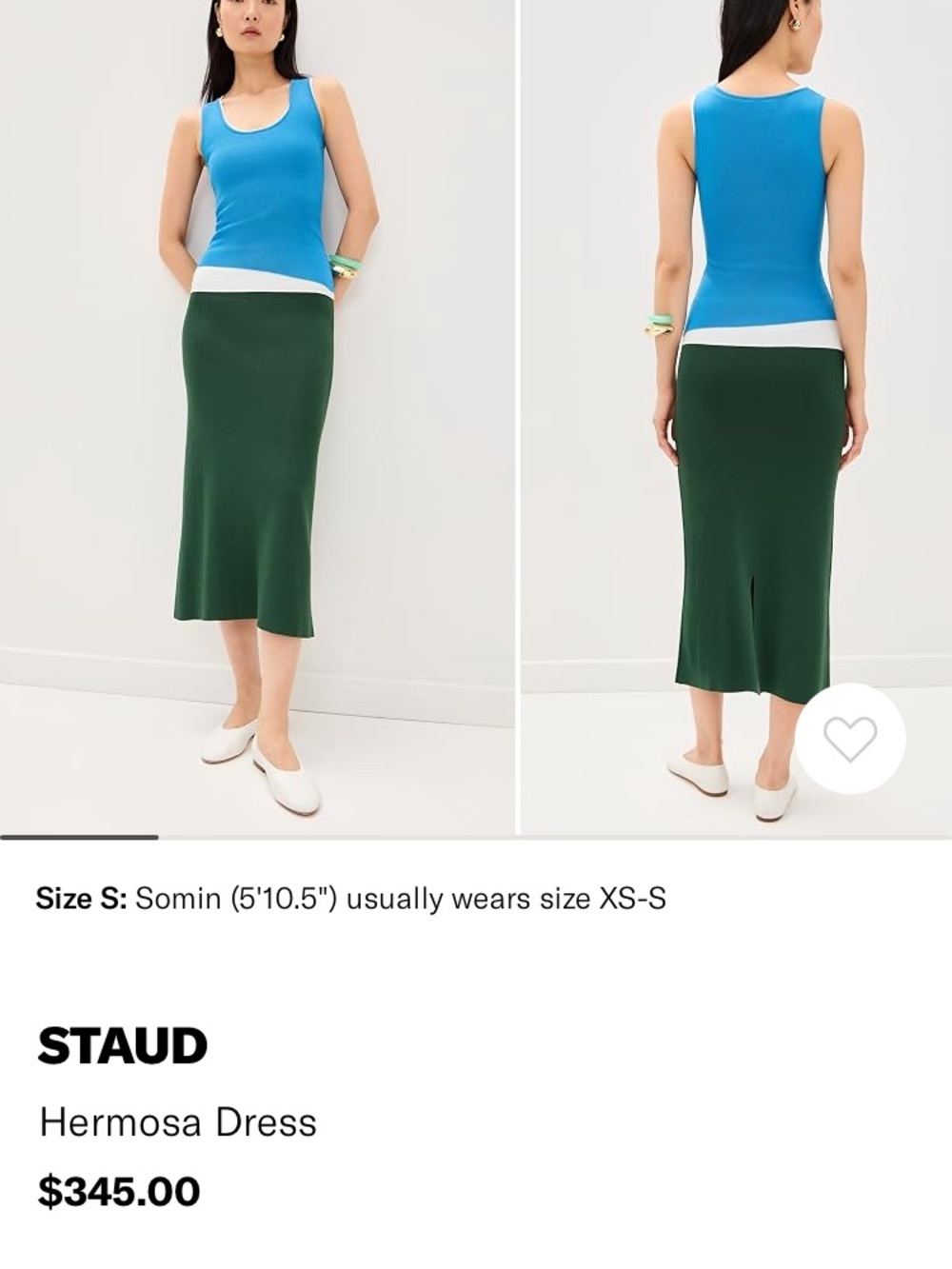 STAUD Hermosa Color Block Dress with Clean Silhouette. Out of Stock online!
